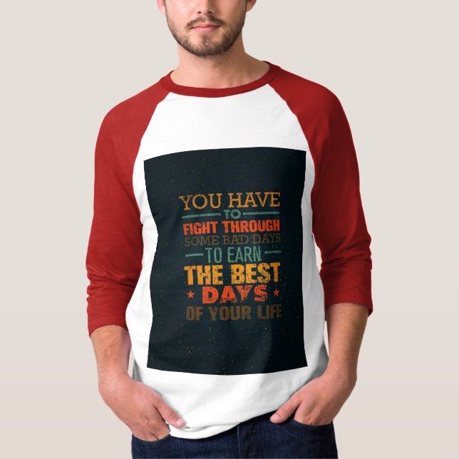 Camiseta Capa Rangal 3/4 de Homens Básicos (Frente)