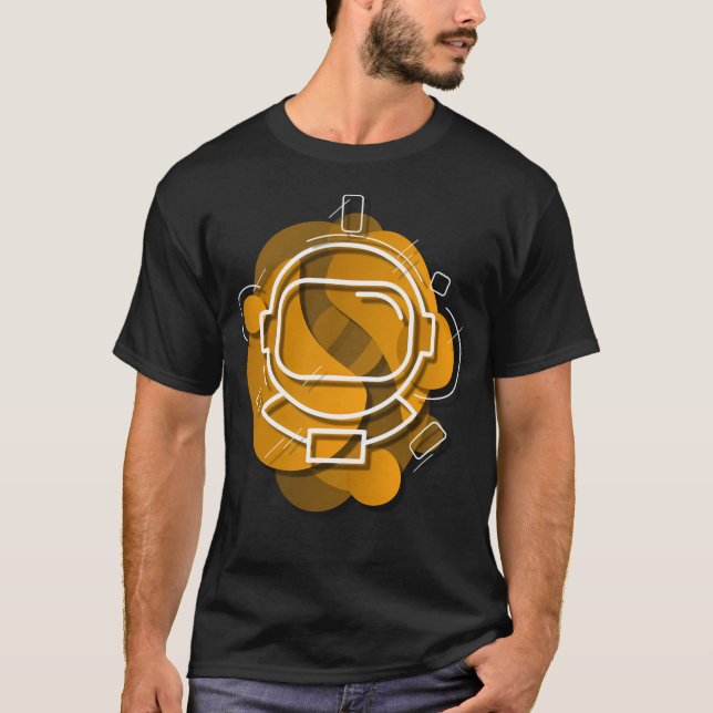 Camiseta Capacete de Astronauta Amarelo (Frente)