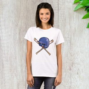 Camiseta Capacete de Baseball e Bats