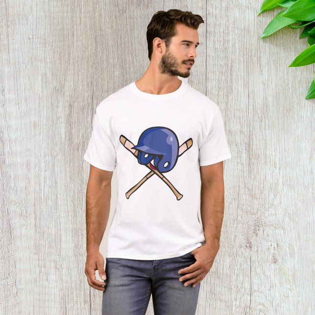 Camiseta Capacete de Baseball e Bats (Criador carregado)