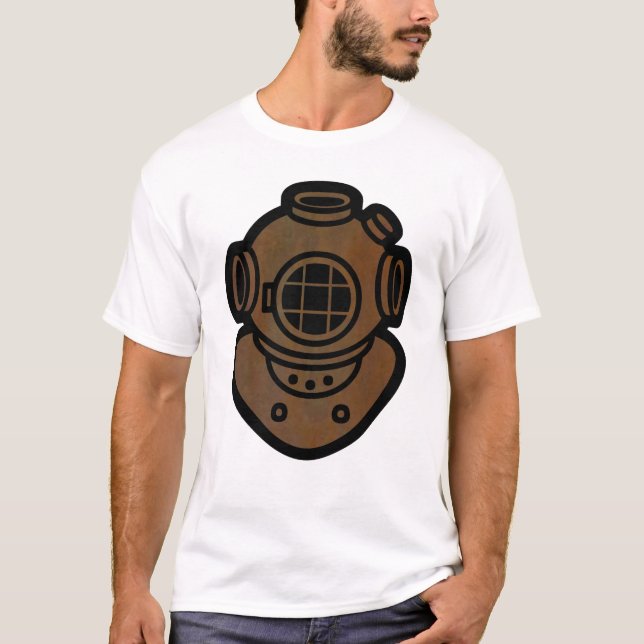 Camiseta Capacete de bronze do mergulho (Frente)
