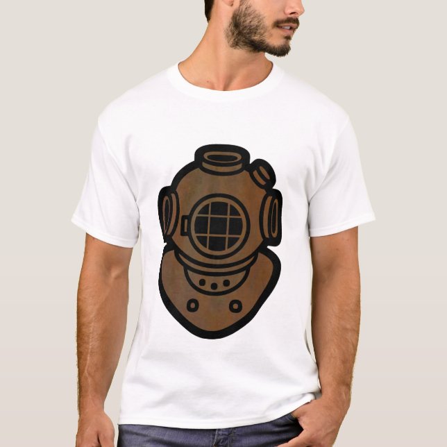 Camiseta Capacete de bronze do mergulho (Frente)