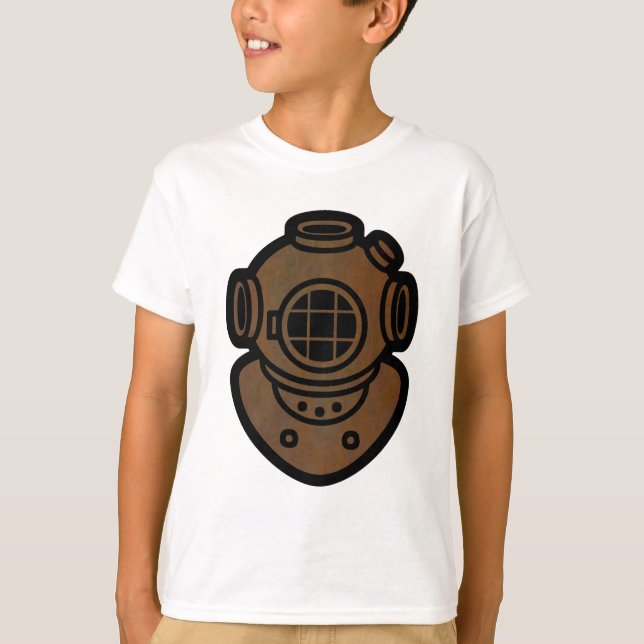 Camiseta Capacete de bronze do mergulho (Frente)