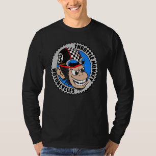 Camiseta Capacete de Chimpancé Motociclista Throttle Monkey
