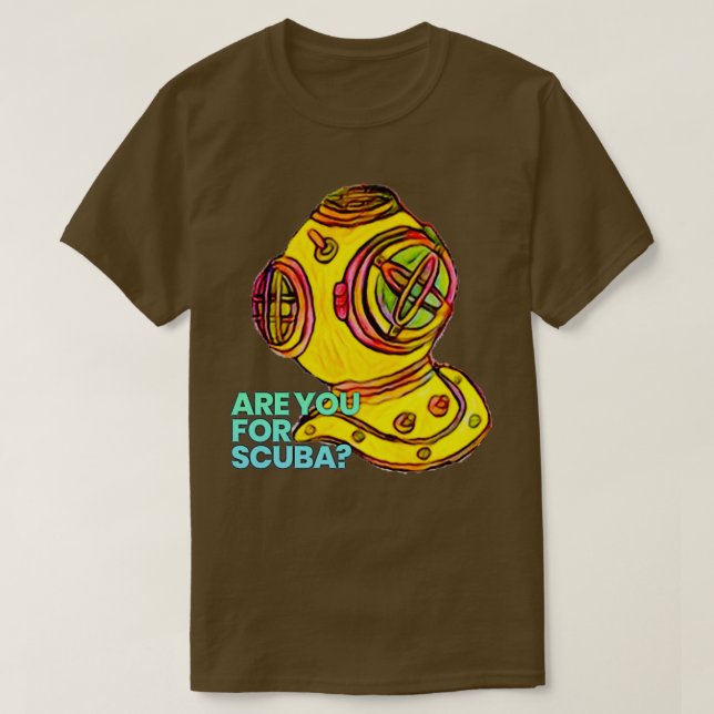 Camiseta Capacete de Disco Scuba Antiquado (Frente do Design)
