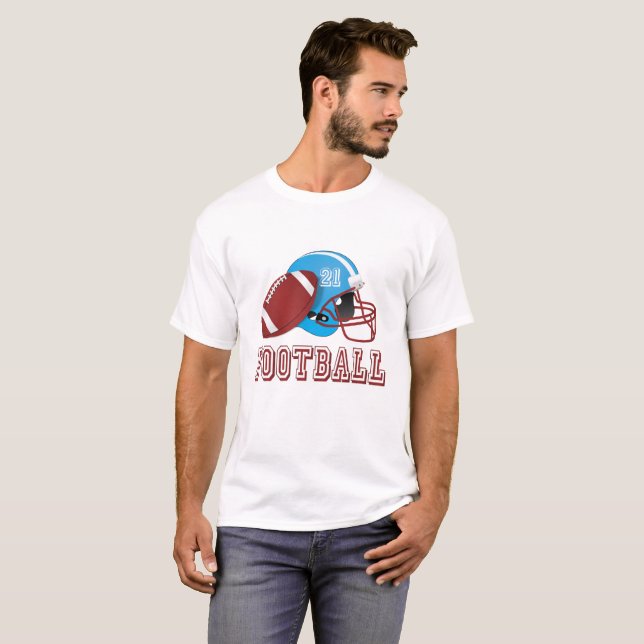 Camiseta Capacete de futebol e bola (Frente Completa)