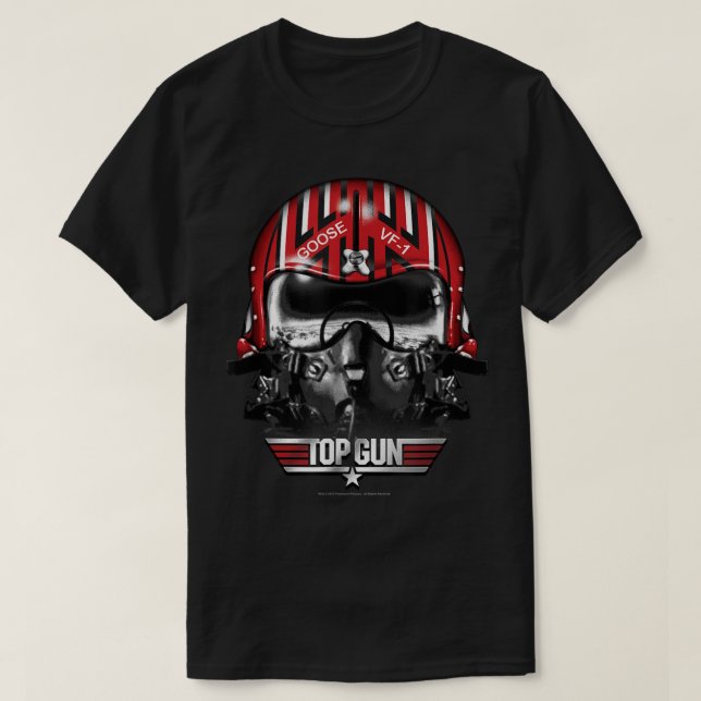 Camiseta Capacete de Ganso de Arma Superior (Frente do Design)