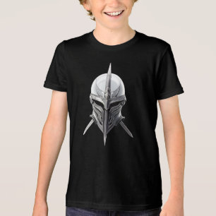 Camiseta Capacete de Guerreiro Prateado – Armadura Minimali