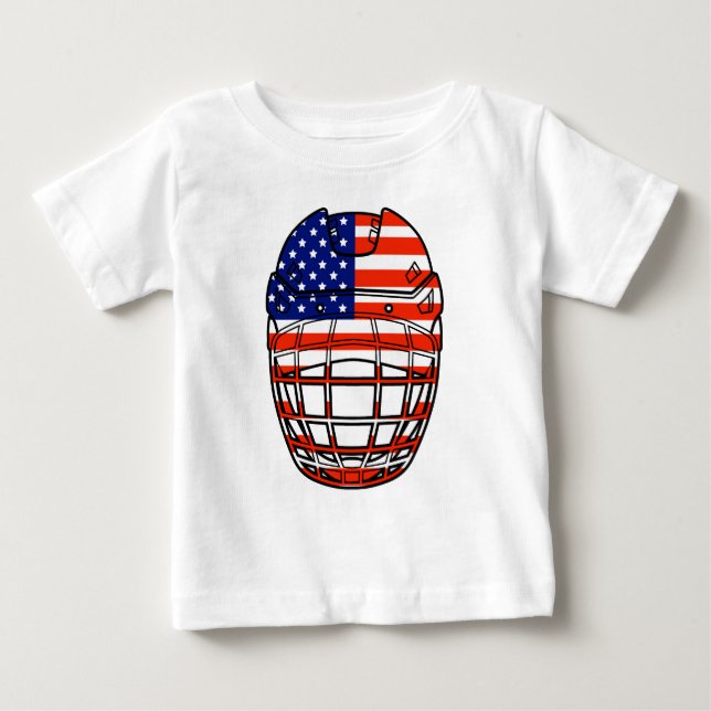 Camiseta Capacete de Hóquei no Gelo - EUA (Frente)
