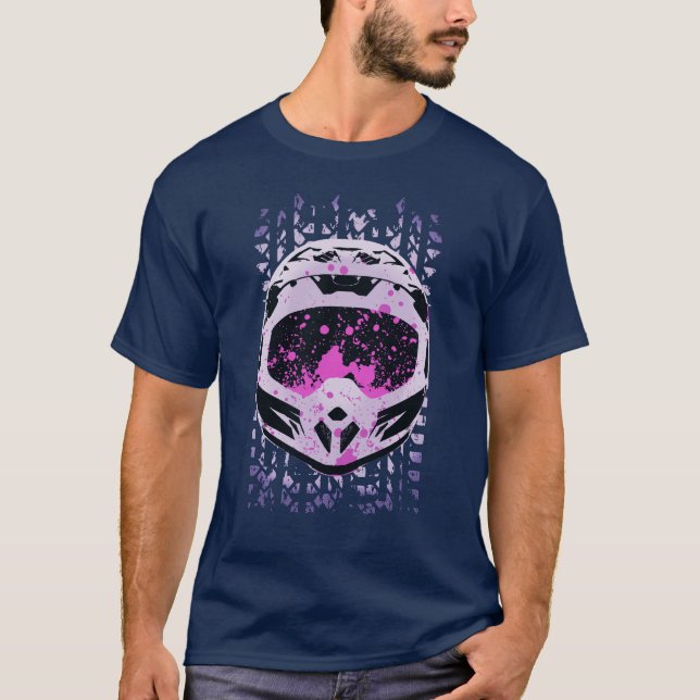 Camiseta Capacete de moto de saia-gráfica (Frente)