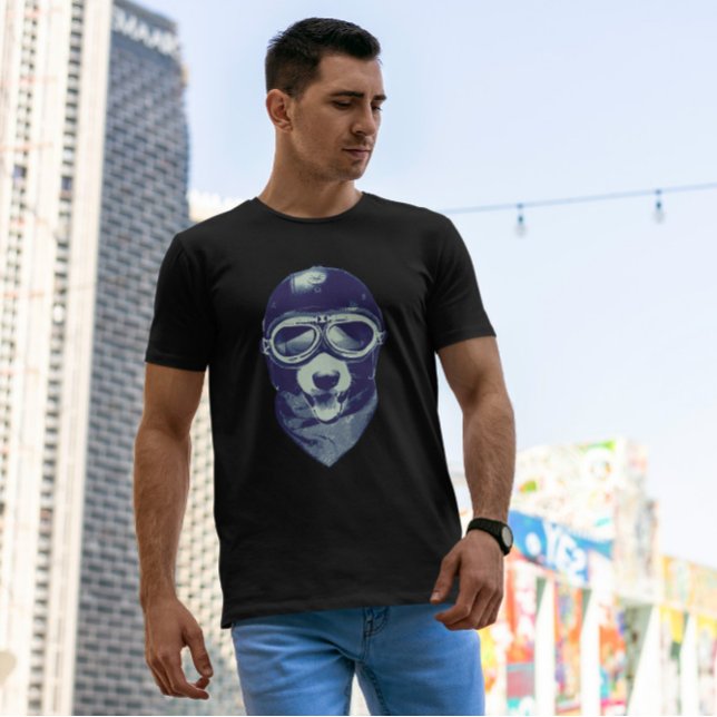 Camiseta Capacete de motocicleta de cães (Criador carregado)