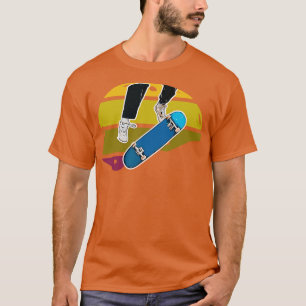 Camiseta Capacete de skate retrô colorido com Kickflip 3