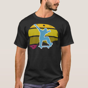 Camiseta Capacete de skate retrô colorido com Kickflip 5