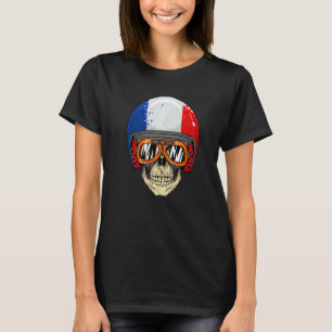 Camiseta Capacete de Visto de Crânio Selvagem com Bandeira