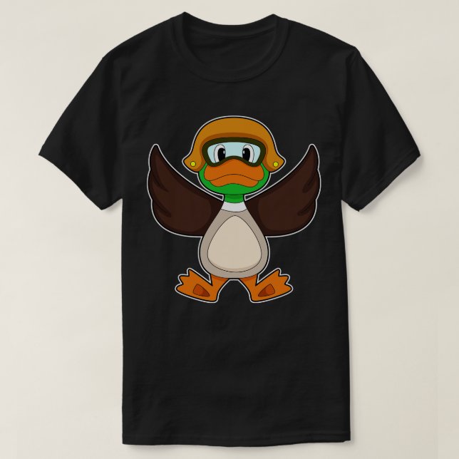 Camiseta Capacete de Voo de Pato (Frente do Design)