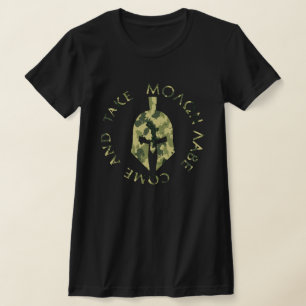 Camiseta Capacete Espartano Molon Labe Camuflagem Militar 