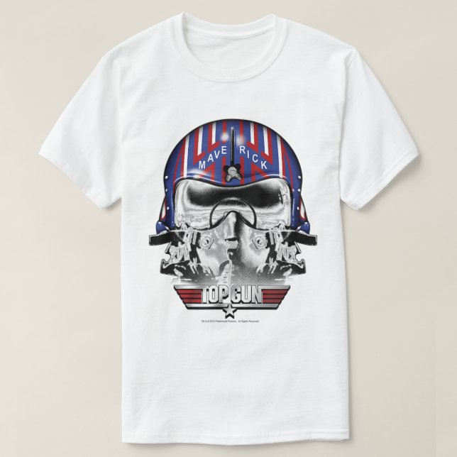Camiseta Capacete Maverick de Arma Superior (Frente do Design)