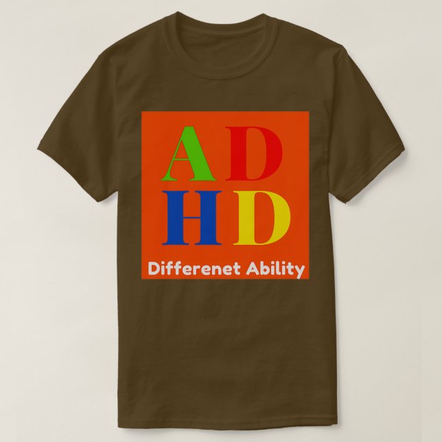 Camiseta Capacidade diferente do ADHD (Frente do Design)
