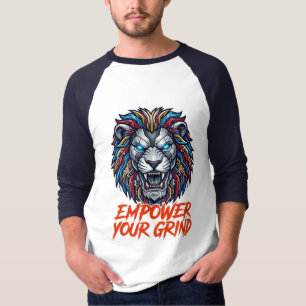 Camiseta Capacite Seu Esforço Leão Mecânico Cibernético Gra