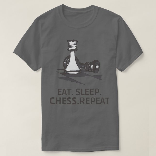 Camiseta Capas de telefone EATSLEEPCHESSREPEAT E Outros pre (Frente do Design)