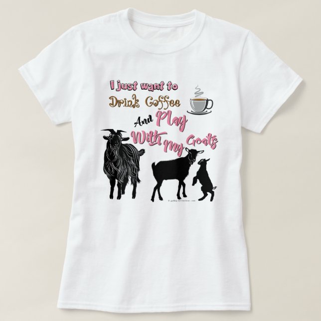 Camiseta CAPAS | Quer beber café e brincar com cabras (Frente do Design)