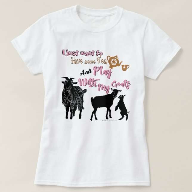 Camiseta CAPAS | Quer comer chá e brincar com cabras (Frente do Design)