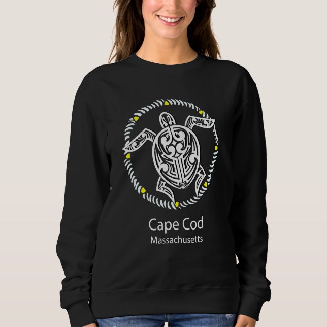 Camiseta Cape Cod Massachusetts - Tartaruga Tribal (Frente)