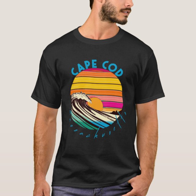 Camiseta Cape Cod Retro 1980s Style Massachusetts Beach (Frente)