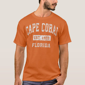 Camiseta Cape Coral Florida FL Vintage Estabeleceu Esporte