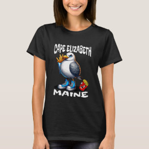 Camiseta Cape Elizabeth Maine Gaivota Engraçada Batatas Fri