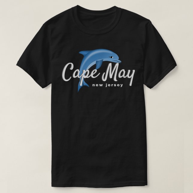 Camiseta Cape May NJ , Cape May Dolphin Beach  (Frente do Design)