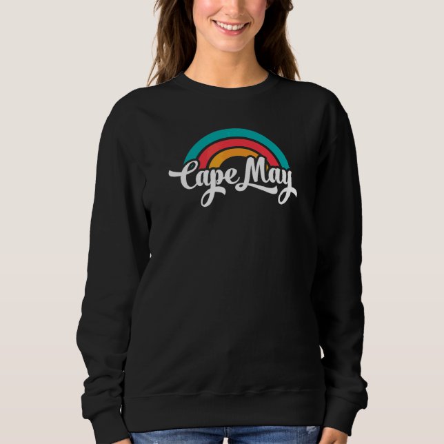Camiseta CAPE MAY NJ Roteiro Retro Com Arco-Íris 14 (Frente)
