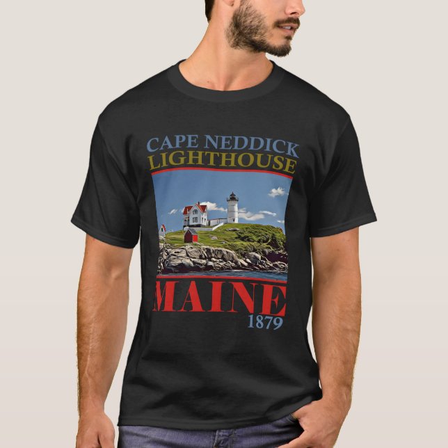 Camiseta Cape Neddick Lighthouse Maine 1879 (Frente)