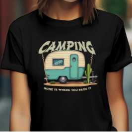 Camiseta Câper de Vintage e Cotação de Camping