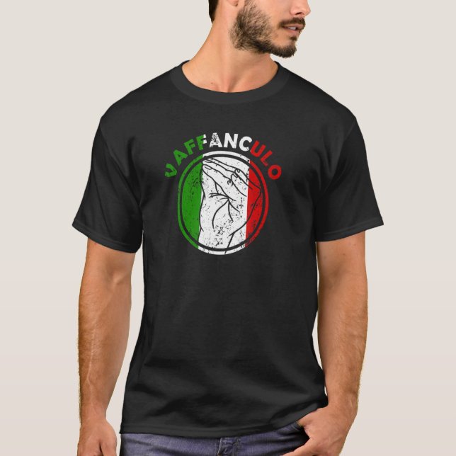Camiseta Capisci Vaffanculo - Gesto de Bandeira Italiano (Frente)