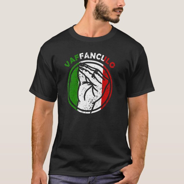 Camiseta Capisci Vaffanculo - Gesto de Bandeira Italiano (Frente)