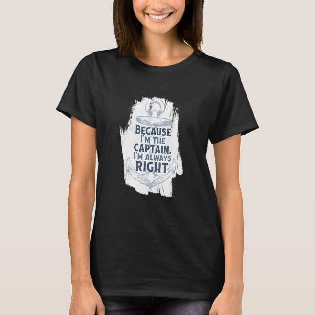 Camiseta Capitã barco Vida Melhor Em Boa (Frente)