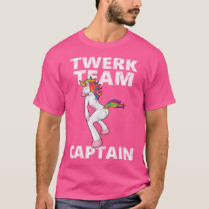 Camiseta Capitã da Equipe Twerk Unicórnio Engraçado
