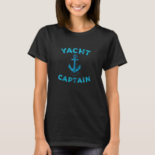 Camiseta Capitã de Iate Boat Pontoon Navegando em Anchor Cr