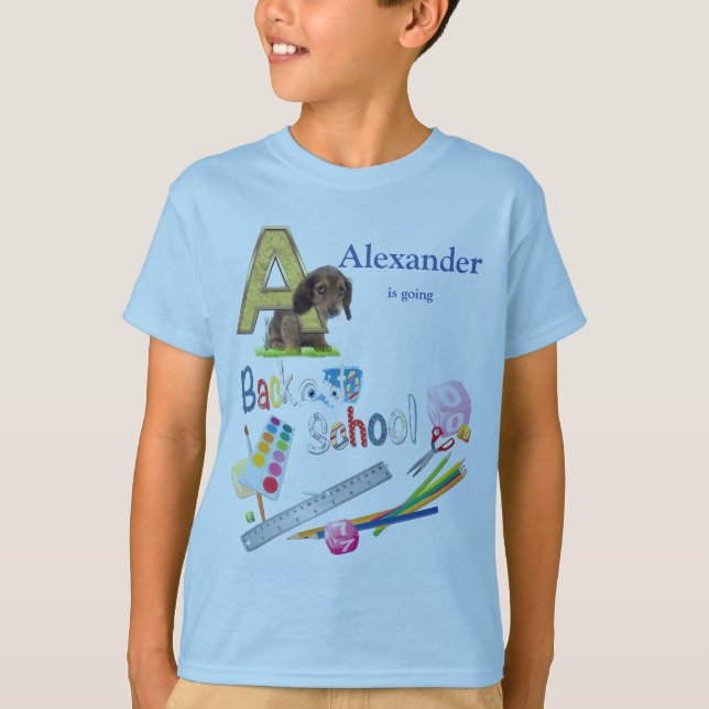 Camiseta Capitais de Alfabeto de Volta à escola (Frente)