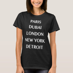 Camiseta Capital da Moda Cidade Paris Dubai Londres NY Detr