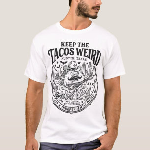 Camiseta Capital do Taco Austin Texas Estilo Cowboy Punk
