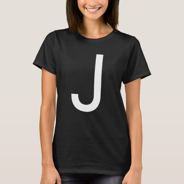 Camiseta Capital Letter J Monogram Poppins Font Initial Alp (Frente)
