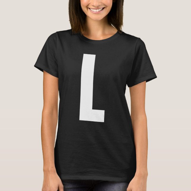Camiseta Capital Letter L Monogram Anton Font Initial Alpha (Frente)