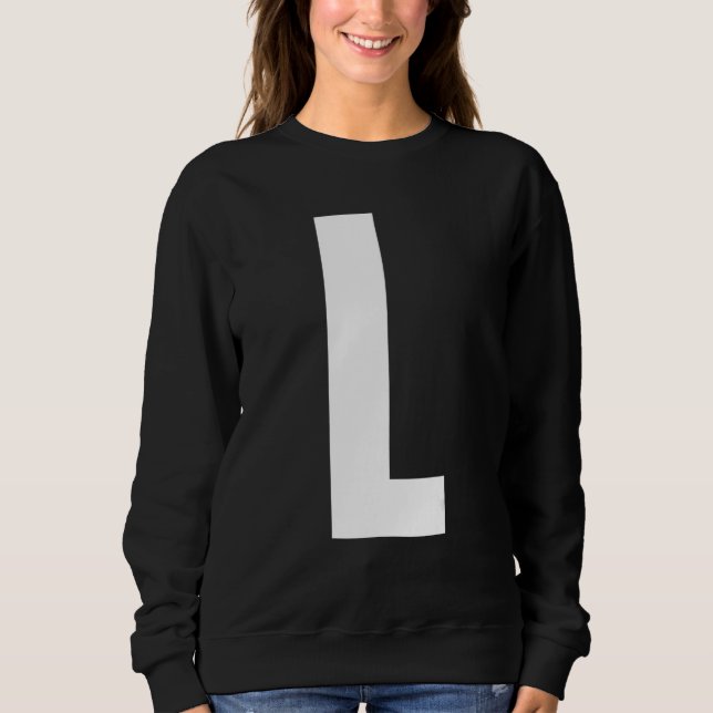 Camiseta Capital Letter L Monogram Anton Font Initial Alpha (Frente)
