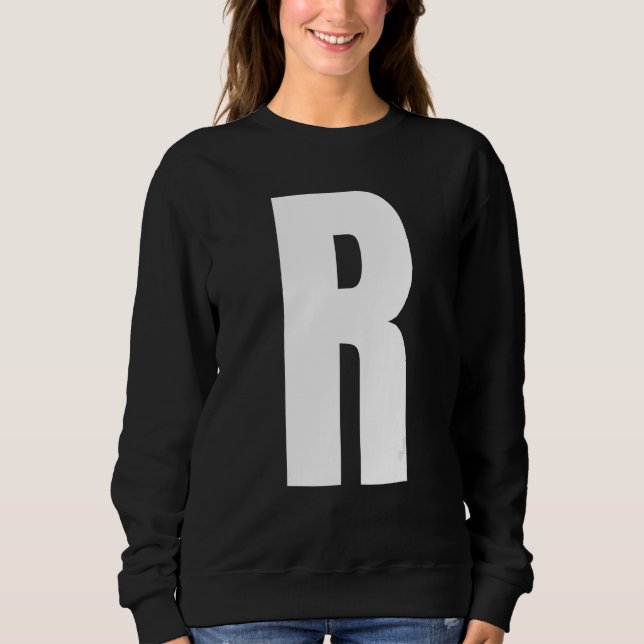 Camiseta Capital Letter R Monogram Anton Font Initial Alpha (Frente)