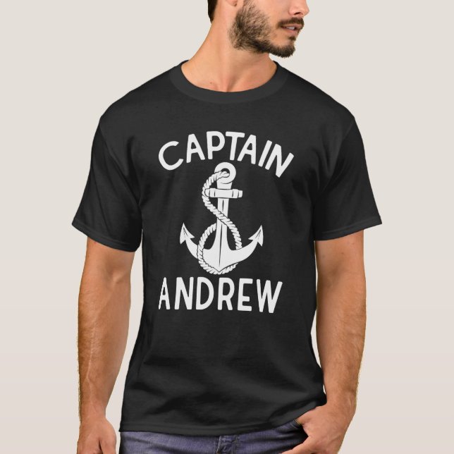 Camiseta Capitão Andrew Barco Boat Yacht Ship Anchor (Frente)
