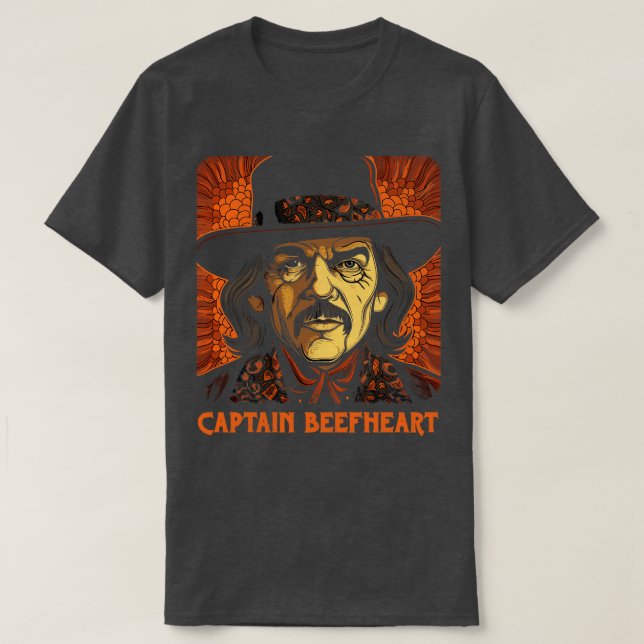Camiseta Capitão BeefHeart Retro Original Fan Art (Frente do Design)