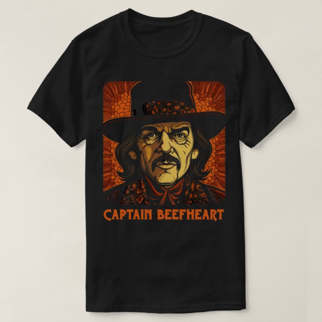 Camiseta Capitão BeefHeart Retro Original Fan Art (Frente do Design)