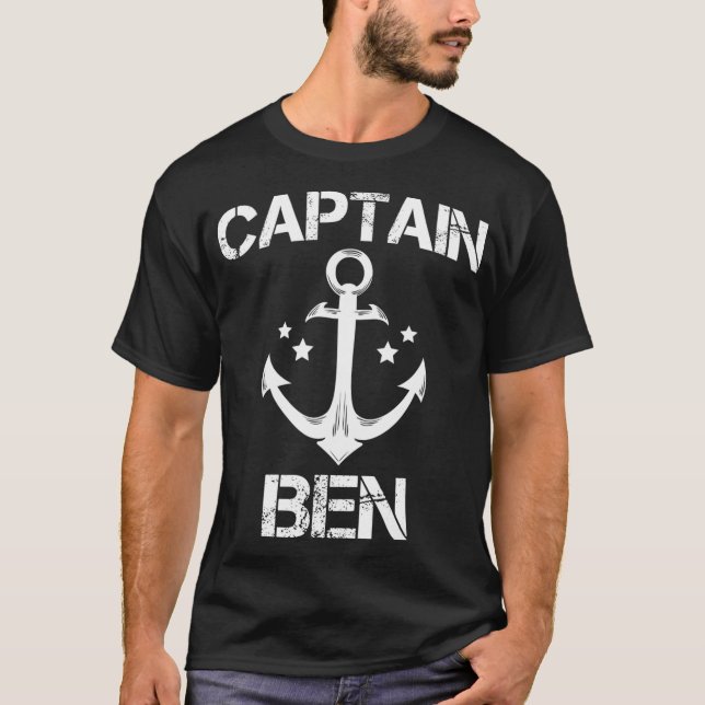 Camiseta CAPITÃO BEN Engraçado Aniversário Nome Personaliza (Frente)